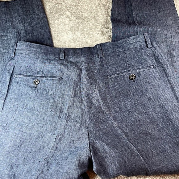 Joseph‎ Abboud Men's Dress Pants Navy Blue Linen ANGELICO Size 34
Inseam 28 - Picture 4 of 8
